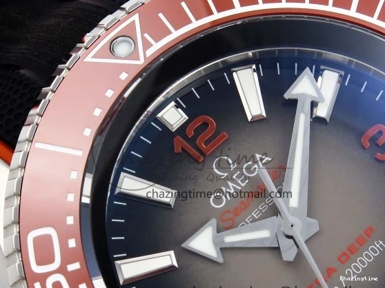 0126 Premium SEAMASTER PLANET OCEAN 6000M ULTRA DEEP 45.5MM SS TF 1:1 BEST EDITION GRAY DIAL ORANGE BEZEL ON RUBBER STRAP A 7761